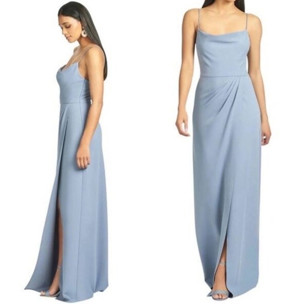 Sachin & Babi Paulina Gown In Slate‎ Blue - Size 8 - NWT